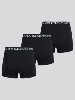 U.S. Polo Assn. Black Mens Boxer Shorts 3 Pack