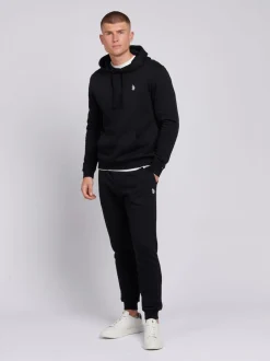 U.S. Polo Assn. Black Mens Classic Fit Double Horsemen Joggers