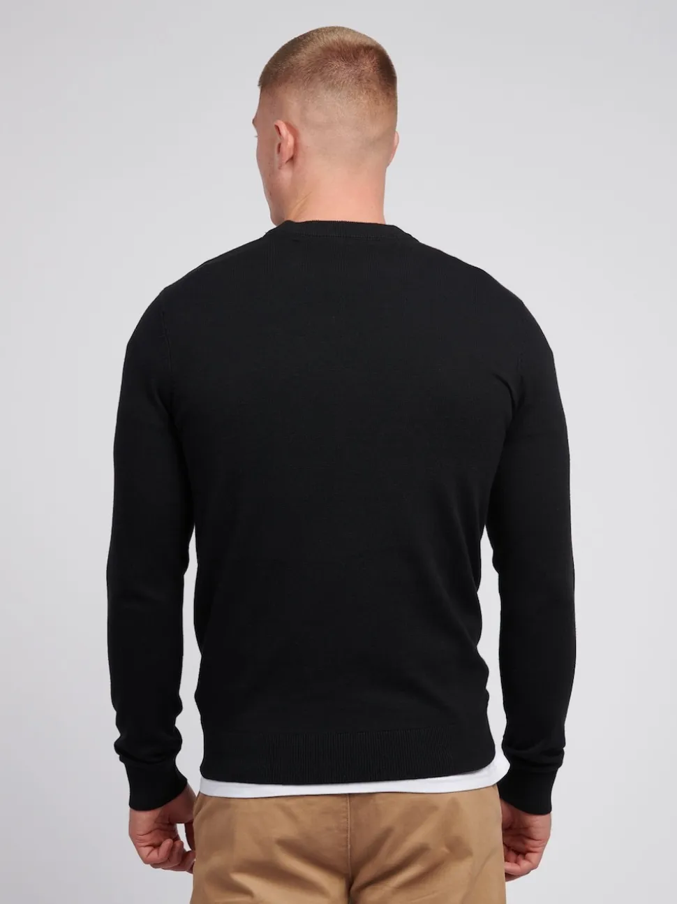 U.S. Polo Assn. Black Mens Cotton Crew Neck Jumper