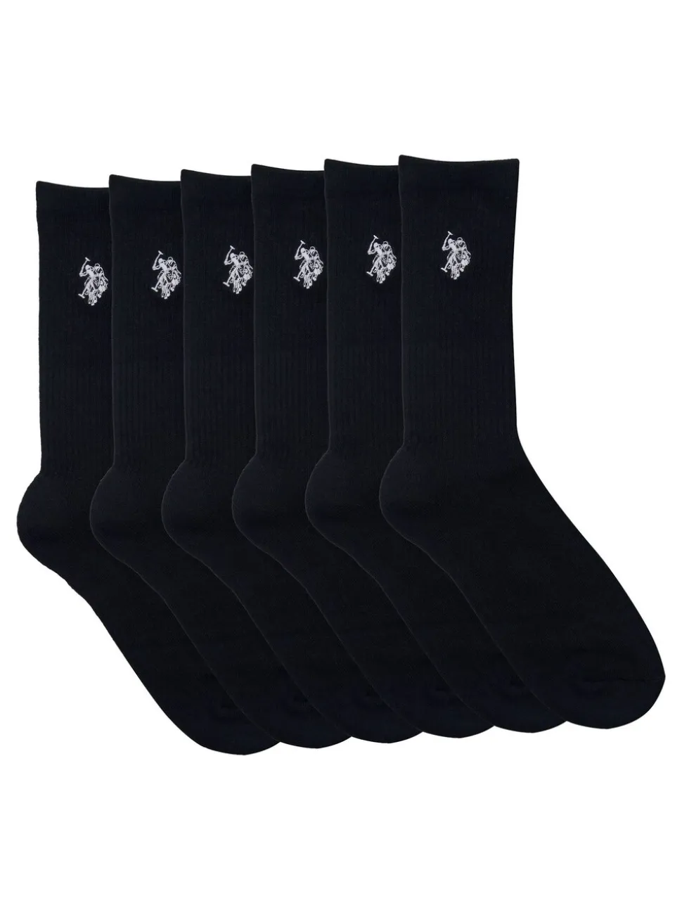 U.S. Polo Assn. Black Mens Classic Sports Socks 5 Pack