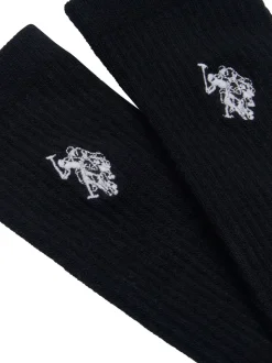 U.S. Polo Assn. Black Mens Classic Sports Socks 5 Pack