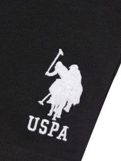 U.S. Polo Assn. Black Mens Classic Fit 100% Cotton Player 3 Sweat Shorts