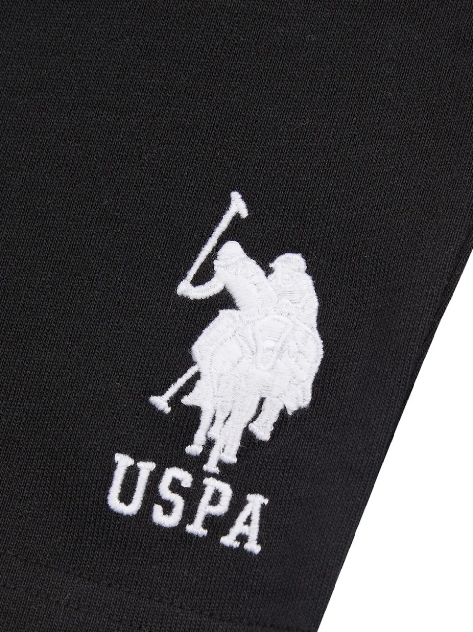 U.S. Polo Assn. Black Mens Classic Fit 100% Cotton Player 3 Sweat Shorts