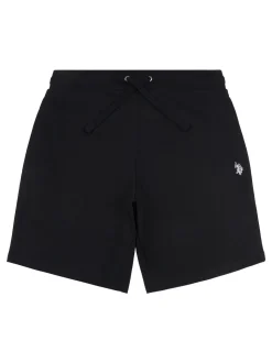 U.S. Polo Assn Black Mens Double Horsemen Sweat 100% Cotton Shorts