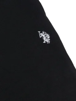 U.S. Polo Assn Black Mens Double Horsemen Sweat 100% Cotton Shorts