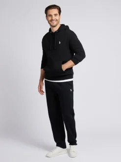 U.S. Polo Assn. Black Mens Double Horsemen Straight Leg Joggers