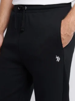 U.S. Polo Assn. Black Mens Double Horsemen Straight Leg Joggers