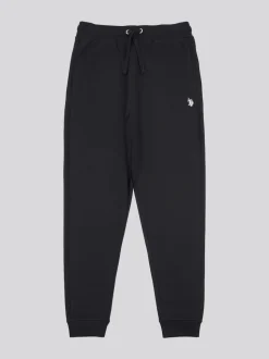 U.S. Polo Assn. Black Mens Double Horsemen Loopback Joggers