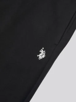 U.S. Polo Assn. Black Mens Double Horsemen Loopback Joggers