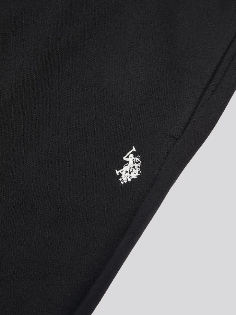U.S. Polo Assn. Black Mens Double Horsemen Loopback Joggers