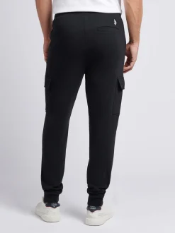 U.S. Polo Assn. Black Mens Double Horsemen Cargo Sweat Joggers