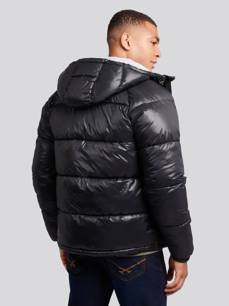 U.S. Polo Assn. Black Mens High Shine Heavyweight Quilted Jacket