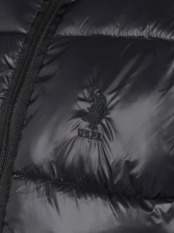 U.S. Polo Assn. Black Mens High Shine Heavyweight Quilted Jacket