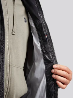 U.S. Polo Assn. Black Mens High Shine Heavyweight Quilted Jacket