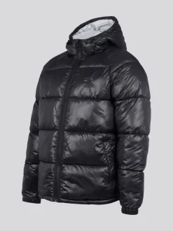 U.S. Polo Assn. Black Mens High Shine Heavyweight Quilted Jacket