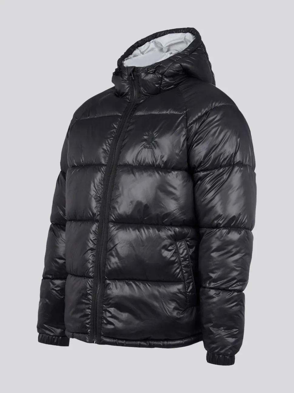 U.S. Polo Assn. Black Mens High Shine Heavyweight Quilted Jacket