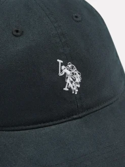 U.S. Polo Assn. Black Mens Washed Casual 100% Cotton Cap