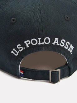 U.S. Polo Assn. Black Mens Washed Casual 100% Cotton Cap