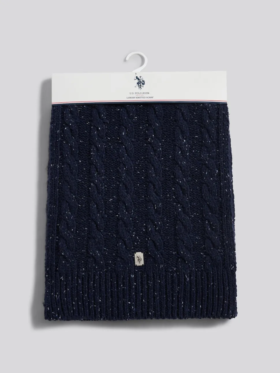 U.S. Polo Assn Blue Cable Knit Scarf