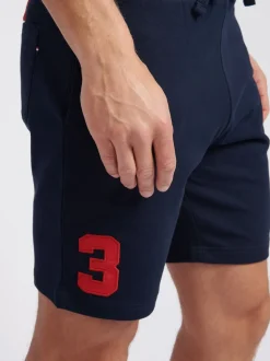 U.S. Polo Assn. Blue Chrome Mens Classic Fit 100% Cotton Player 3 Sweat Shorts