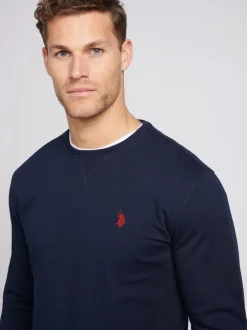 U.S. Polo Assn. Blue Classic Fit Mens Double Horsemen Sweatshirt