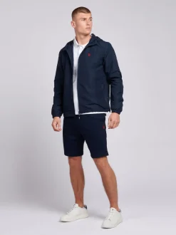 U.S. Polo Assn. Blue Dark Mens Classic Fit Double Horsemen 100% Cotton Sweat Shorts