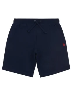 U.S. Polo Assn. Blue Dark Mens Classic Fit Double Horsemen 100% Cotton Sweat Shorts