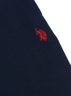 U.S. Polo Assn. Blue Dark Mens Classic Fit Double Horsemen 100% Cotton Sweat Shorts