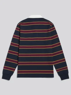 U.S. Polo Assn Blue Double Horsemen Stripe Rugby Shirt