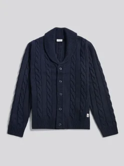 U.S. Polo Assn Blue Half Cardigan Stitch Knit Cardigan