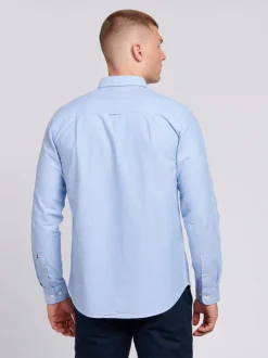 U.S. Polo Assn. Blue Light Mens 100% Cotton Peached Oxford Shirt