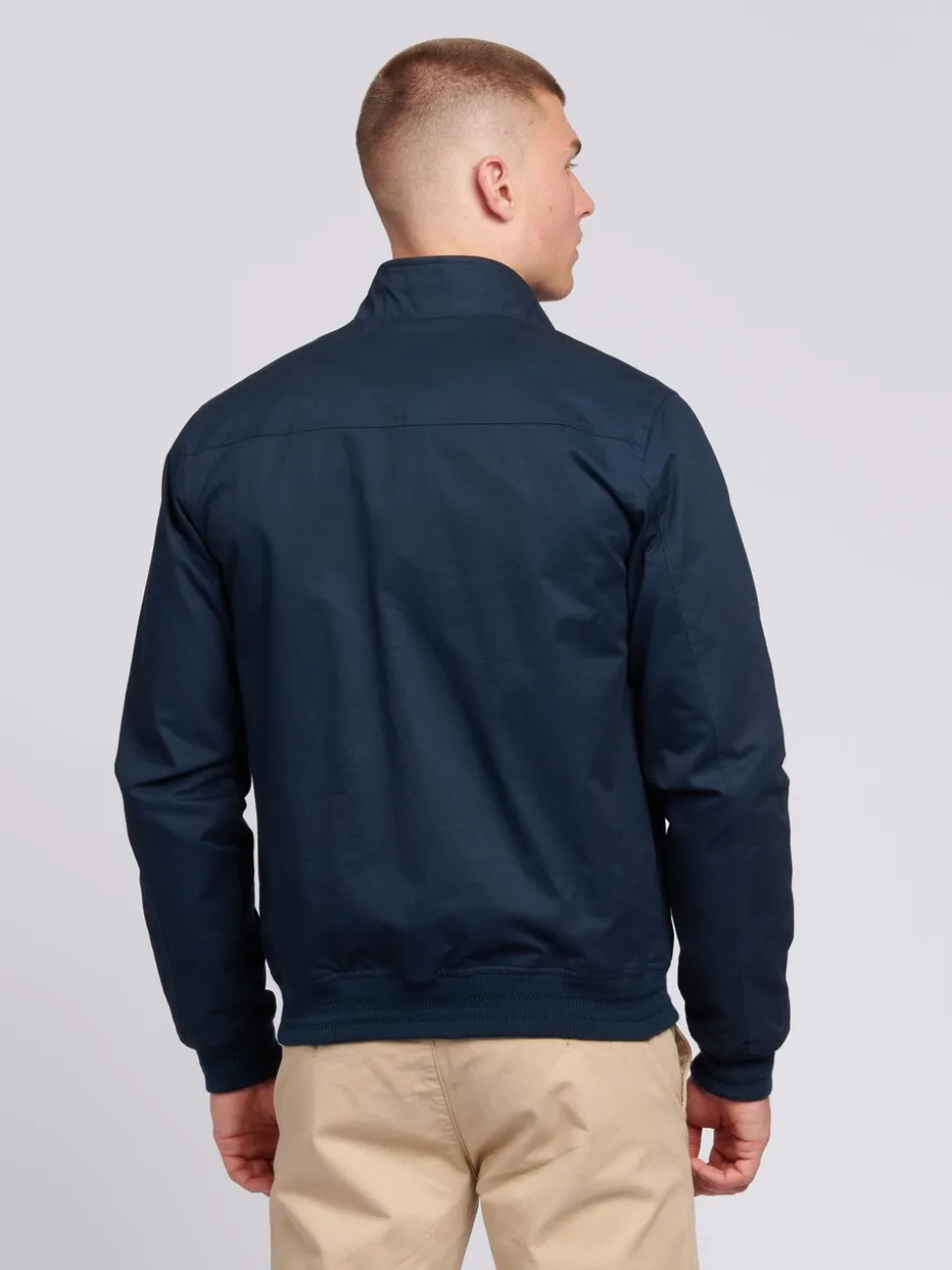 U.S. Polo Assn. Blue Mens 100% Cotton Twill Harrington Jacket