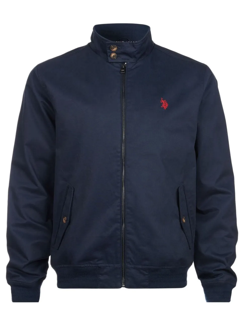 U.S. Polo Assn. Blue Mens 100% Cotton Twill Harrington Jacket
