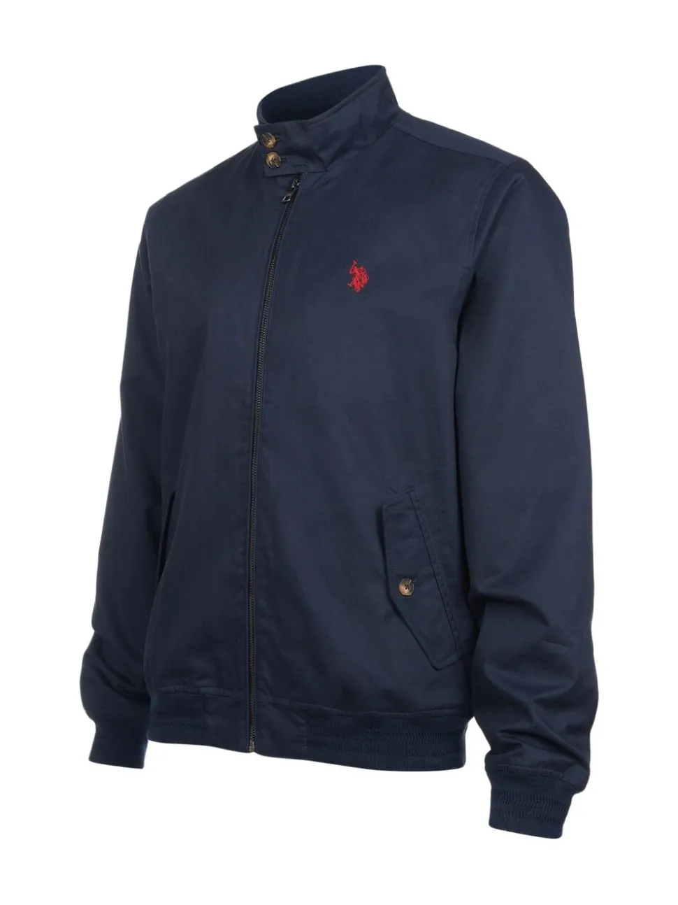 U.S. Polo Assn. Blue Mens 100% Cotton Twill Harrington Jacket