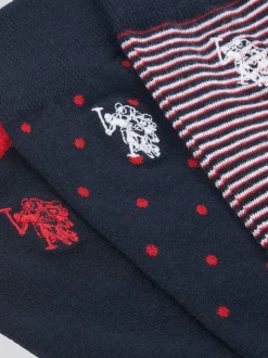 U.S. Polo Assn. Blue Mens Branded Smart Socks 3 Pack
