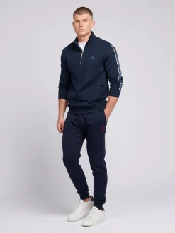 U.S. Polo Assn. Blue Mens Classic Fit Double Horsemen Joggers