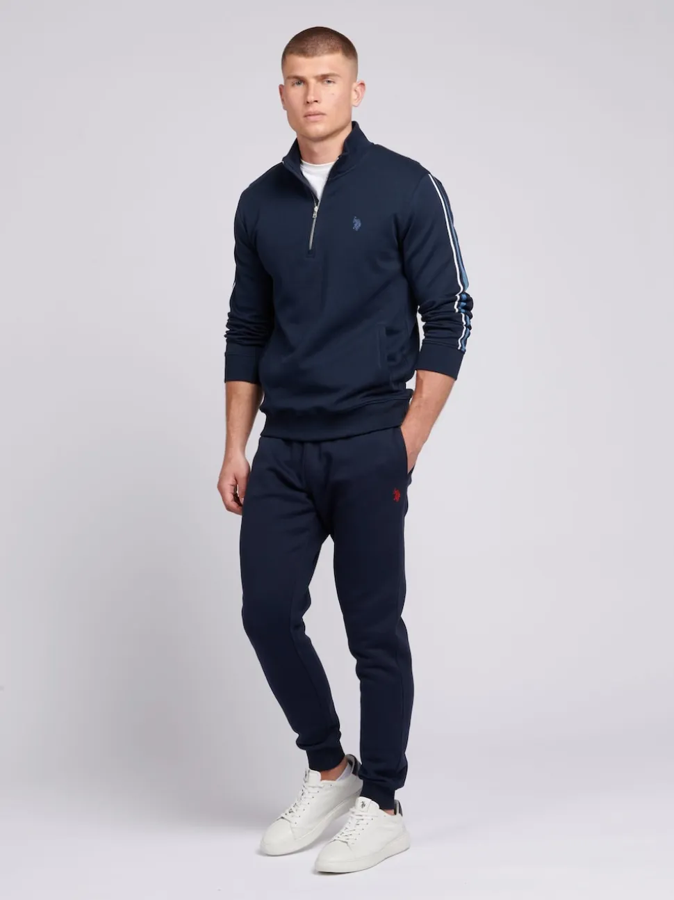 U.S. Polo Assn. Blue Mens Classic Fit Double Horsemen Joggers