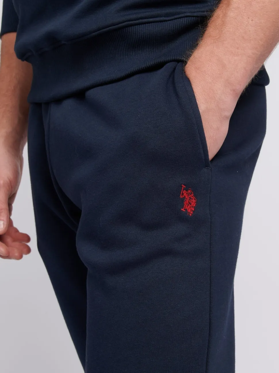 U.S. Polo Assn. Blue Mens Classic Fit Double Horsemen Joggers
