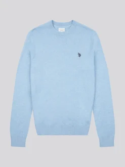 U.S. Polo Assn. Blue Mens Cotton Crew Neck Jumper