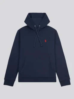 U.S. Polo Assn. Blue Mens Double Horsemen Loopback Hoodie