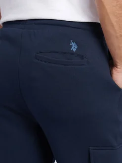 U.S. Polo Assn. Blue Mens Double Horsemen Cargo Sweat Joggers