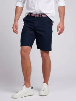 U.S. Polo Assn Blue Mens Linen Blend Chino Shorts