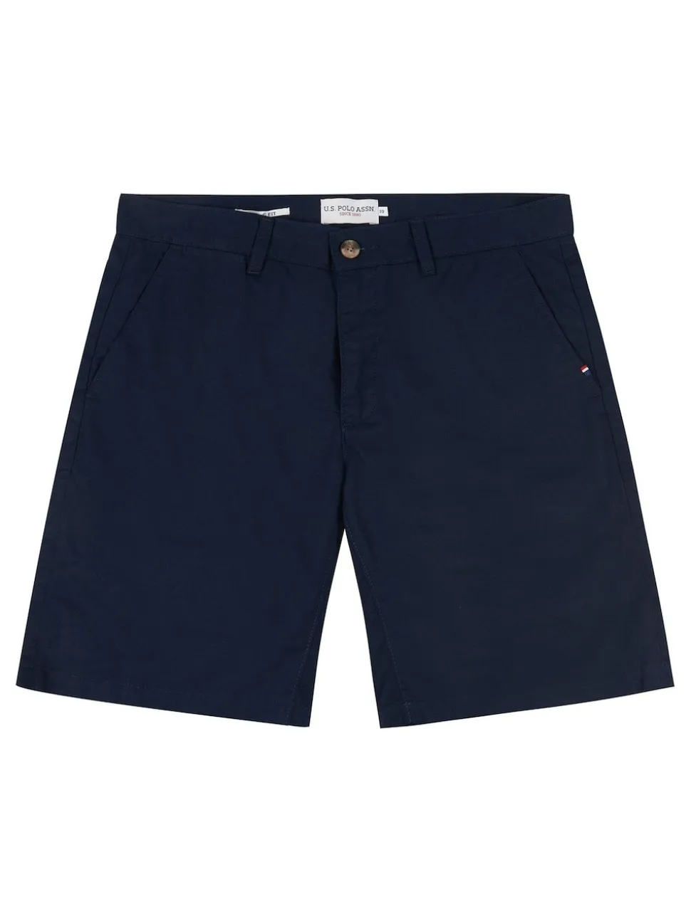 U.S. Polo Assn Blue Mens Linen Blend Chino Shorts