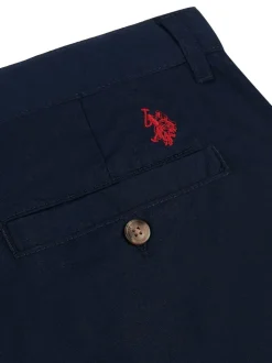 U.S. Polo Assn Blue Mens Linen Blend Chino Shorts