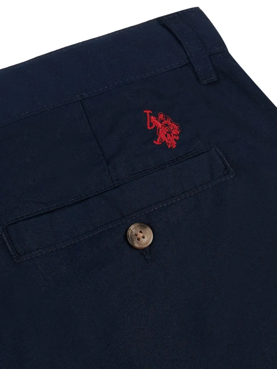 U.S. Polo Assn Blue Mens Linen Blend Chino Shorts