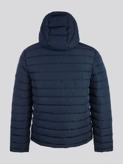 U.S. Polo Assn. Blue Mens Lightweight Quilt Hooded Puffer Jacket