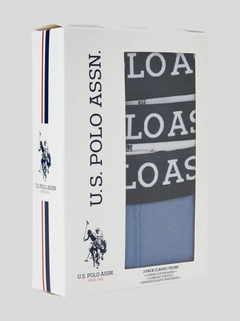 U.S. Polo Assn. Blue Mens Mixed Boxer Shorts 3 Pack