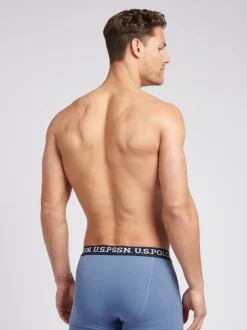 U.S. Polo Assn. Blue Mens Mixed Boxer Shorts 3 Pack