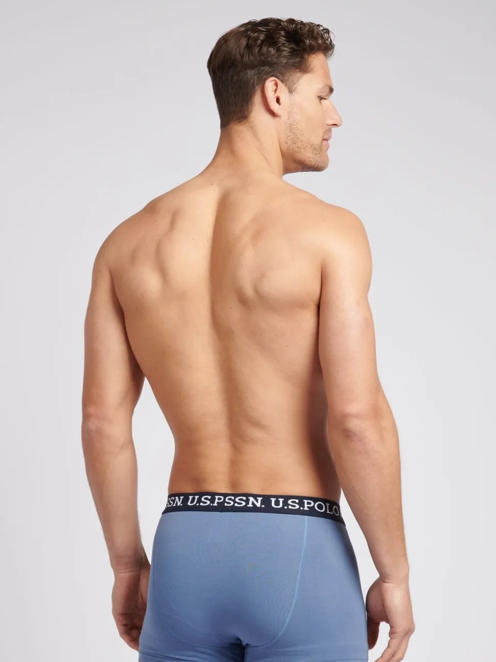 U.S. Polo Assn. Blue Mens Mixed Boxer Shorts 3 Pack