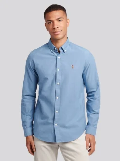 U.S. Polo Assn. Blue Mens Peached Oxford Shirt